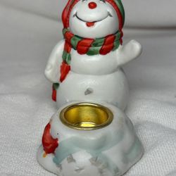 Christmas Snowman Candle Holder