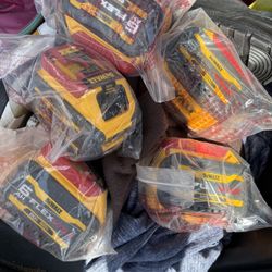 5 Dewalt Batteries 