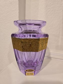 Brand New Moser Crystal Purple Platinum Alexandrite Eternity Vase