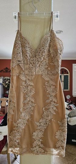 Gold lace dress