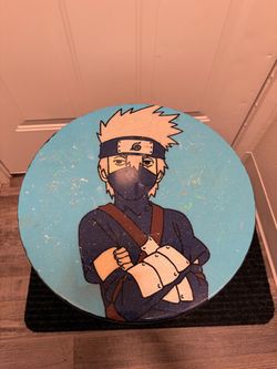 Custom painted side table! Kid Kakashi from Naruto