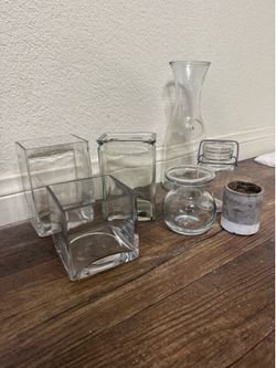 Vases. Glasses containers. Planters. Wedding decor. LOT $25