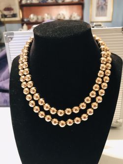 Classic 2 Strand Gold tone heavy beaded choker