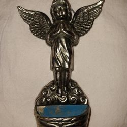 Vintage Angel For Holy Water. Metal. Hook On Back For Hanging
