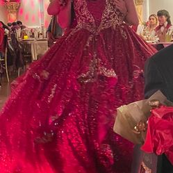 Formal Quinceañera Dress With 2 Crinolines