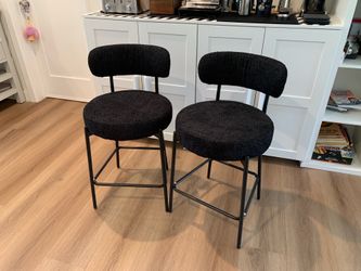 24'' Bar Stools Set of 2, for Kitchen Island. Black