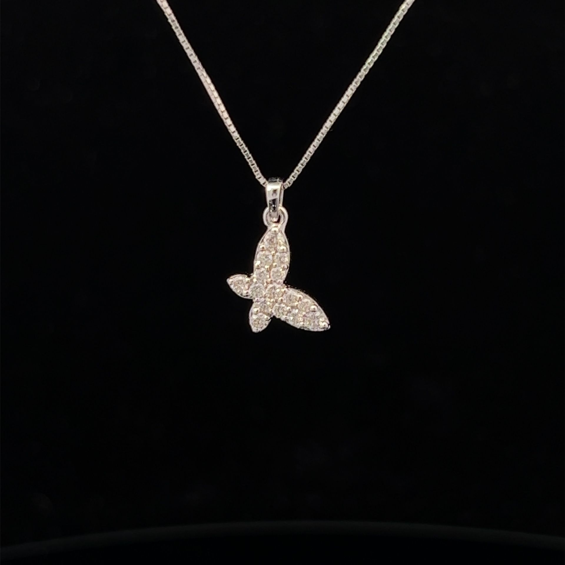 14k Diamond Butterfly Pendant
