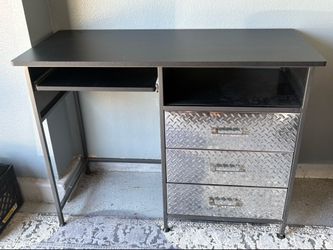 Industrial Metal Desk with Drawers