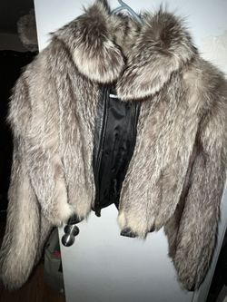 Silver Fox Jacket With Matching Headband