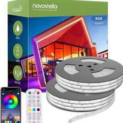 Novostella Smart Outdoor Rope Light, 105ft (52.5x2) Music Sync 