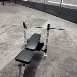 Powerhouse Weight Bench with Weight Rack and Weights