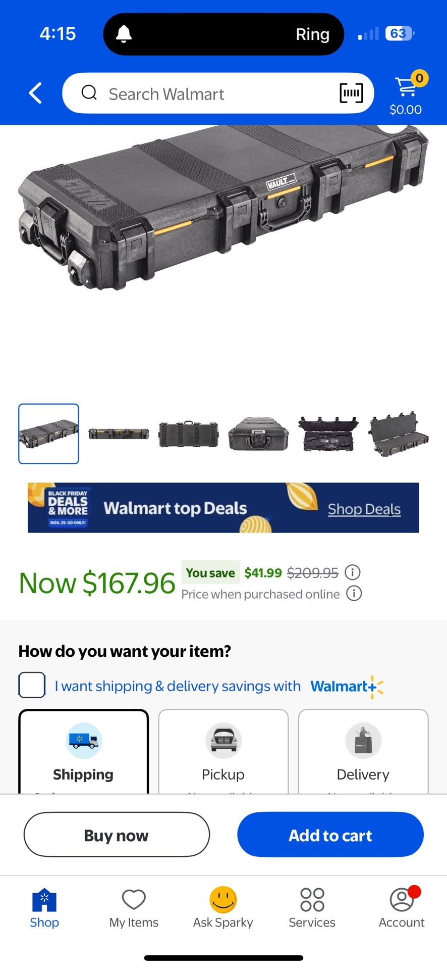 Vault by Pelican V730 Gun Case, Tan