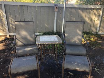 5-Piece Stone Top Bistro Set with 4 Bonus Chairs (9 Pieces in Total)