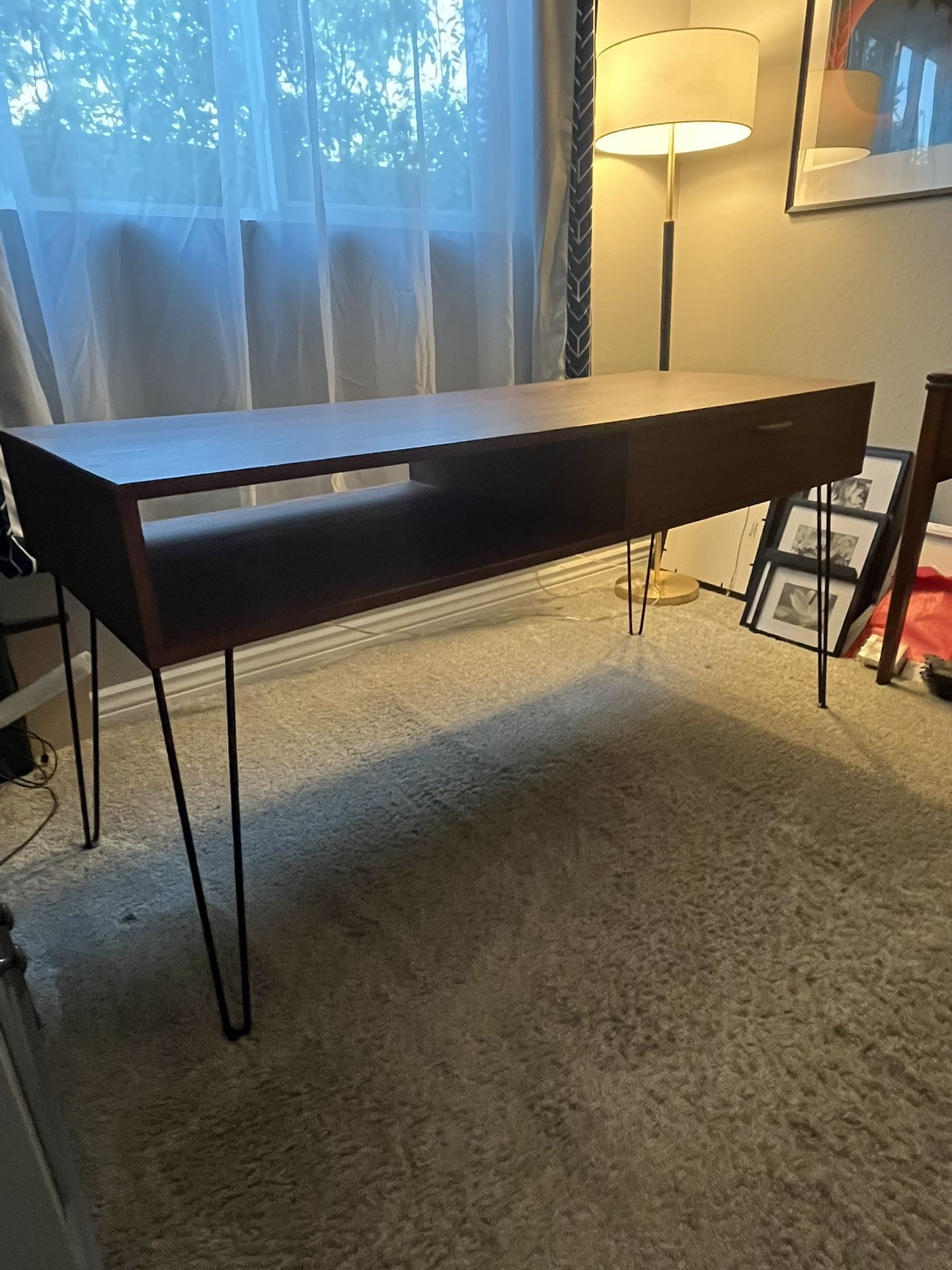 Handmade Solid Oak Desk – Modern Design – 60x24x30