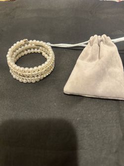 Pearl and Crystal Wrap Coil Bracelet