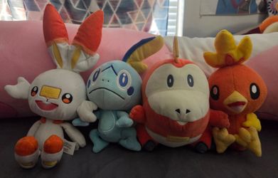 Pokemon Plush - Starter Pokemon - Raboot, Sobble, Fuecoco, Torchic