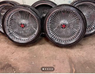 22” Wire Wheels with almost new tires