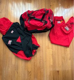 Vintage Marlboro Hooded Nylon Track Jacket, Pants Set Men’s XL  & Duffle bag