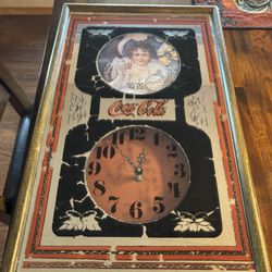 Vintage Drink Coca-Cola 5¢ Ad Clock, Hilda Clark, 21" x 13", Coke 1978