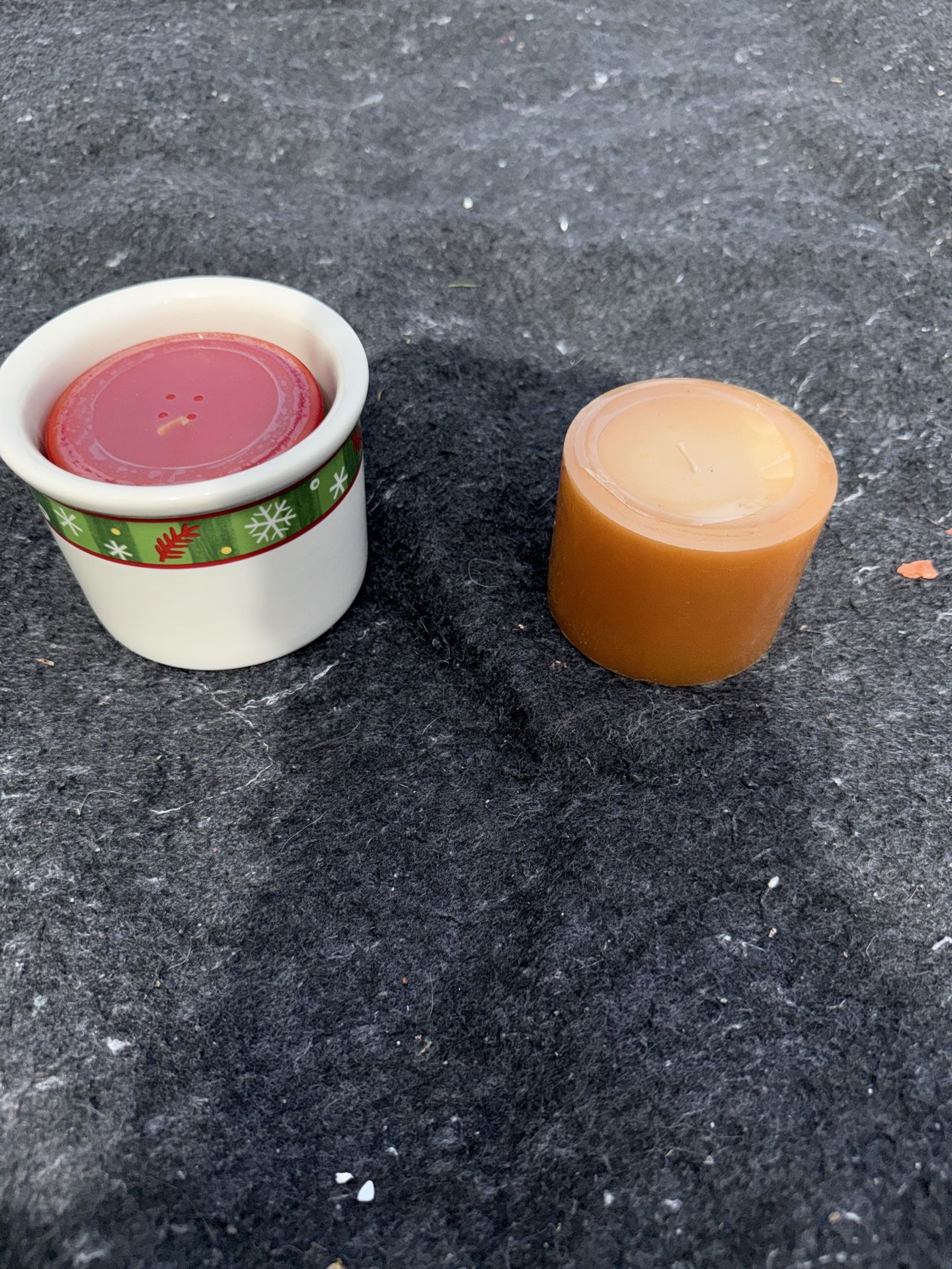 New, unused candles