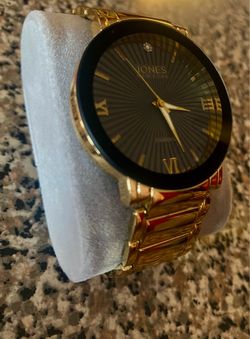 Jones New York Gold-Tone Watch with Black Dial