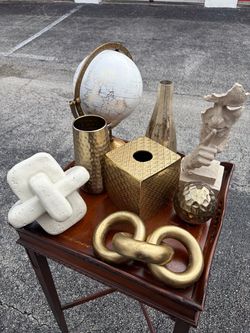 Gold and Stone Decorative Home Decor Set of 8 Pieces