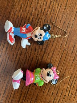 Mickey and Minnie mouse earrings