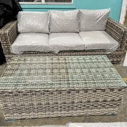 Patio Furniture Large Sofa With Coffee Table