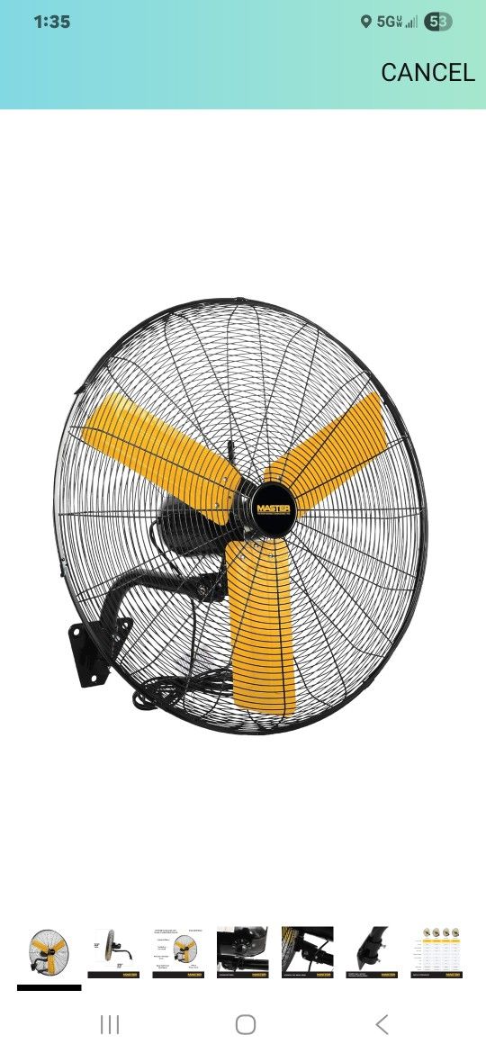Master 30 Inch Oscillating Industrial High Velocity Wall Mount Fan for, Commercial, Shop or Garage, All Steel Construction (MAC-30WOSC)