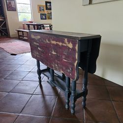 Antique Colonial Gateleg Drop Leaf Farmhouse Table