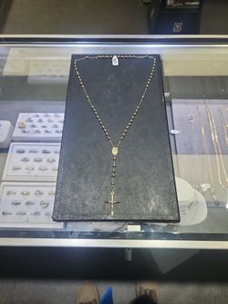 14k Gold Tri-color Rosary For Sale