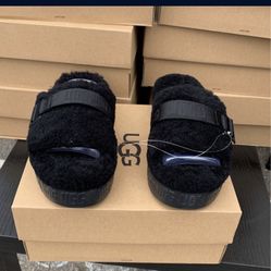 Brand New Ugg Black Fluffita Size 8