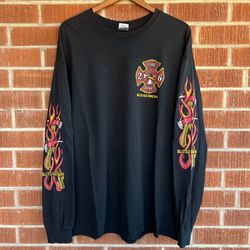 Vintage Bill’s Old Bike Barn Motorcycle Flame Long Sleeve Shirt XL