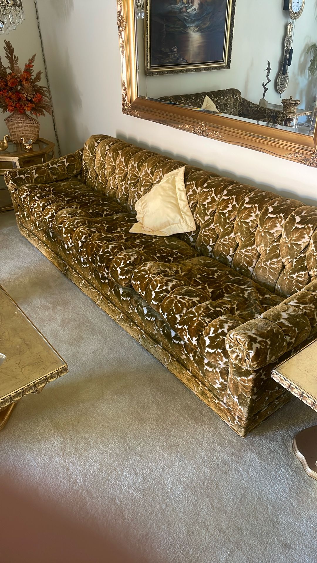 Vintage couch and loveseat
