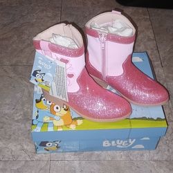 Bluey sparkly pink light up Western Cowgirl boots