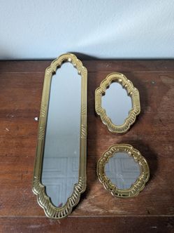 Vintage Home Interiors Gold  Mirror Set
