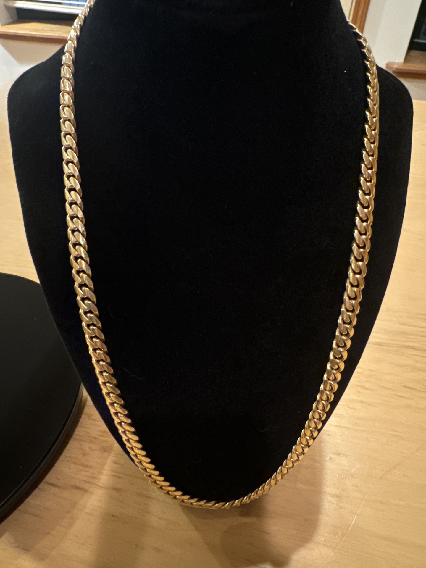 14K Solid Gold Cuban Link Chain 112gr 7.5mm 24”