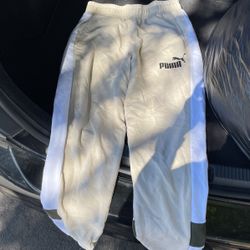 Tan, white, olive green puma sweats