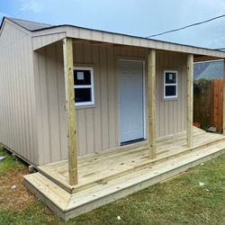 Storage shed  10x16x4 de porch