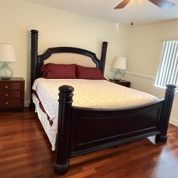Wooden King Size Bed And Night Stands 
