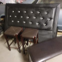 Diamond Headboard,  2 Bar Chairs And Long Chair
