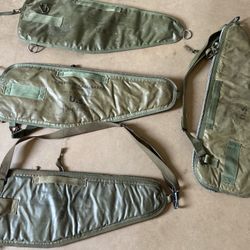Four vintage military carry cases zipper type used GI surplus 