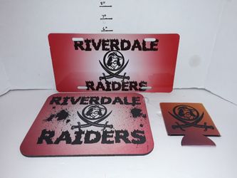 Riverdale raiders lot of items license plate mouse pad drink holder