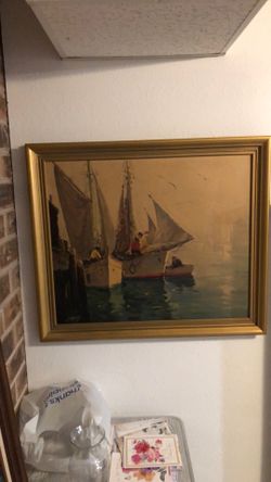 Mid-century wall art print Nautical  USA titled
