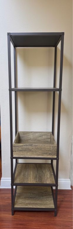 Industrial Metal and Wood Bookshelf