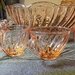 Depression Glass Punchbowl & Cups 