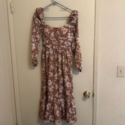 Floral Midi Dress with Long Sleeves size xs