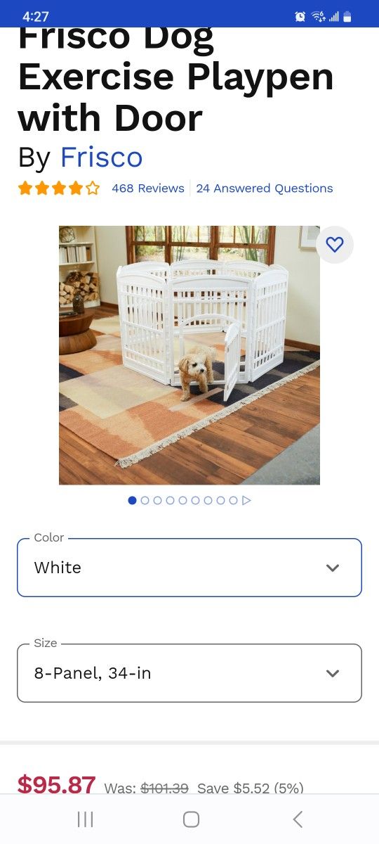Frisco Dog Exercise Playpen with Door
New 
 