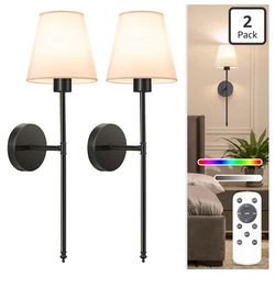 Rechargeable wall sconces set of 2