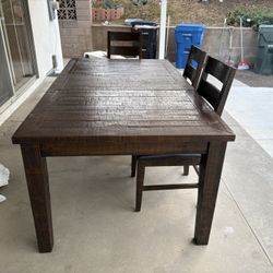 Wooden table And Chair Set (6 Chairs)